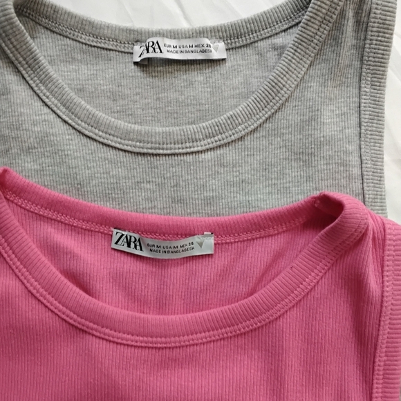 Zara Wome'sPink and Gray Sleeveless Tops Set 2 - Picture 3 of 6